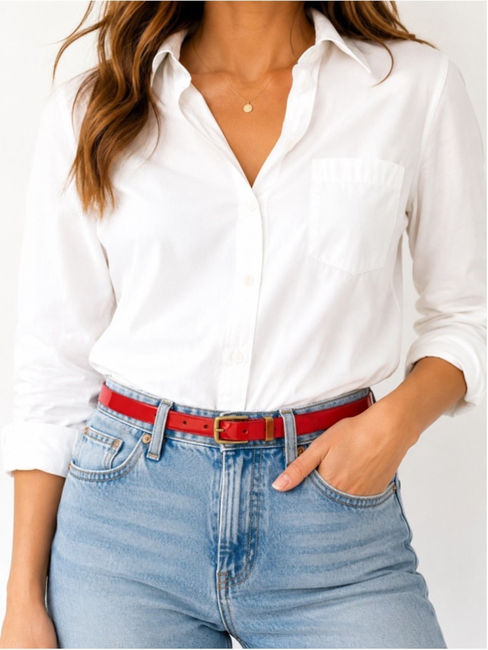 J. Crew Women’s Patent Leather Skinny Belt Poppy Orange Red fits 30-36” waist